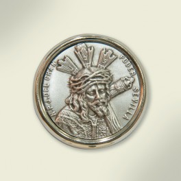 Placa para vehículos con el rostro de Jesús del Gran Poder. 43 mm. Placa para vehículos con el rostro de Jesús del Gran Poder. 43 mm.