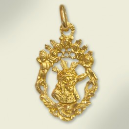 Medalla en oro con el rostro del Señor del Gran Poder. 15x23 mm. Medalla en oro con el rostro del Señor del Gran Poder. 15x23 mm.
