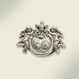 Escudo de solapa en metal plateado. 20x14 mm. Escudo de solapa en metal plateado. 20x14 mm.